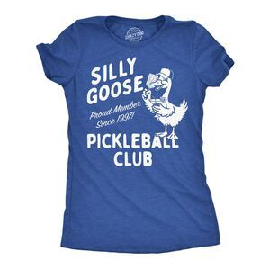 Womens Funny T Shirts Silly Goose Pickleball Club Sarcastic Graphic Novelty Tee